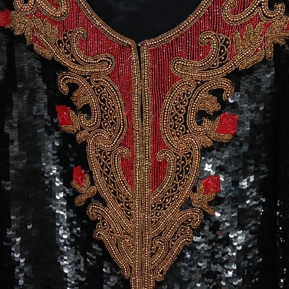 Vintage Silk Embellished Sequins Jacket - Picture 10 of 16